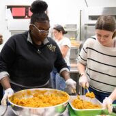 student prepping meals