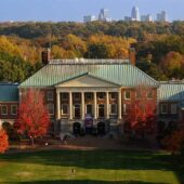 Aerial view Reynolda Hall