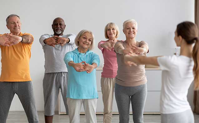 older adults stretching