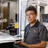 Abdou Lachgar works in this lab at Wake Forest.