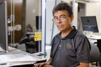 Abdou Lachgar works in this lab at Wake Forest.