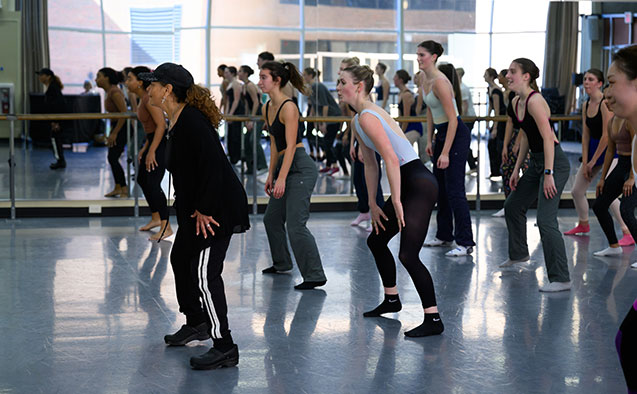 Debbie Allen teaches advanced ballet at Wake Forest University.