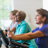 Older women working out in a gym