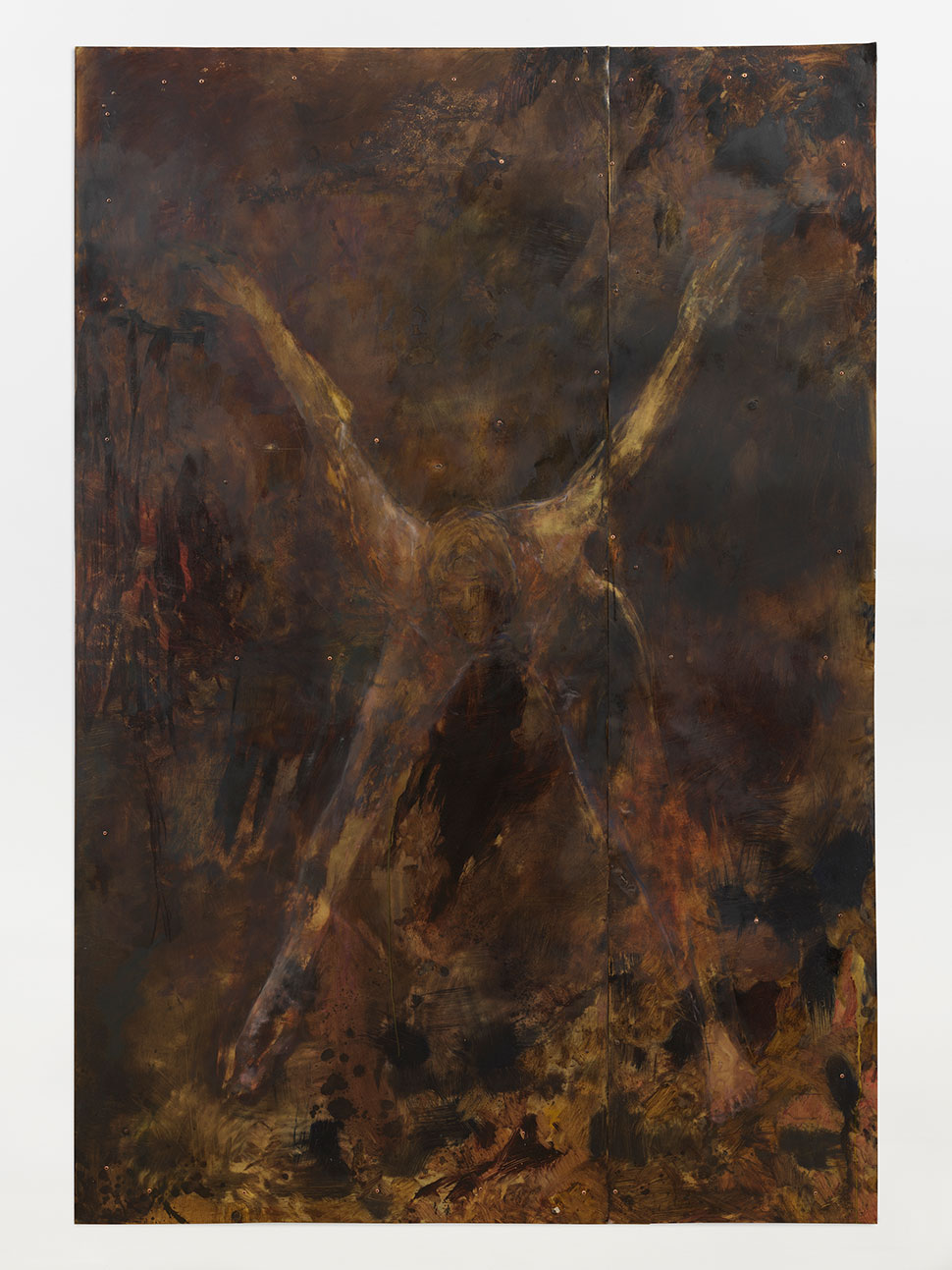 Making the shape of the letter x or 'no' with my body reflected in this northwest facing mirror version three, 2023 by Willa Wasserman