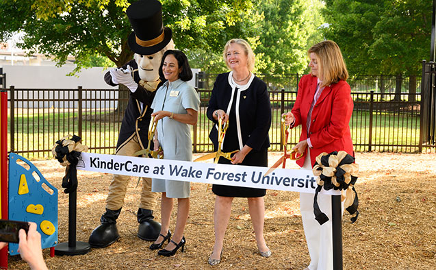 University leaders attend ribbon-cutting at KinderCare at Wake Forest.