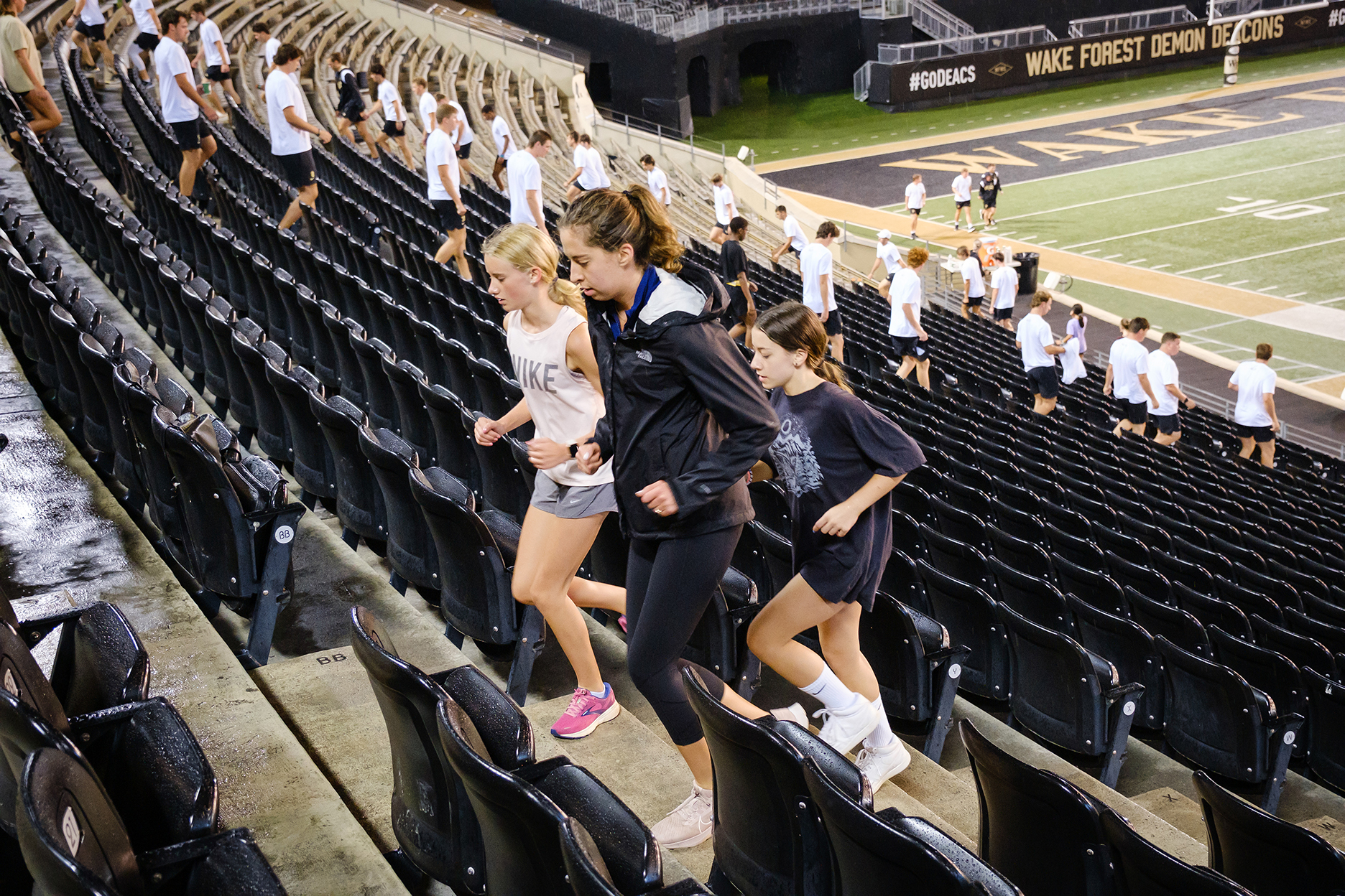 The Wake Forest ROTC battalion hosts its annual 9/11 Climb to Remember event at Truist Stadium, as ROTC cadets, local first responders, and Wake Forest athletic teams climb 2977 stairs to commemorate those who died in the 9/11 attacks, on the campus of Wake Forest University on Saturday, September 10, 2022.