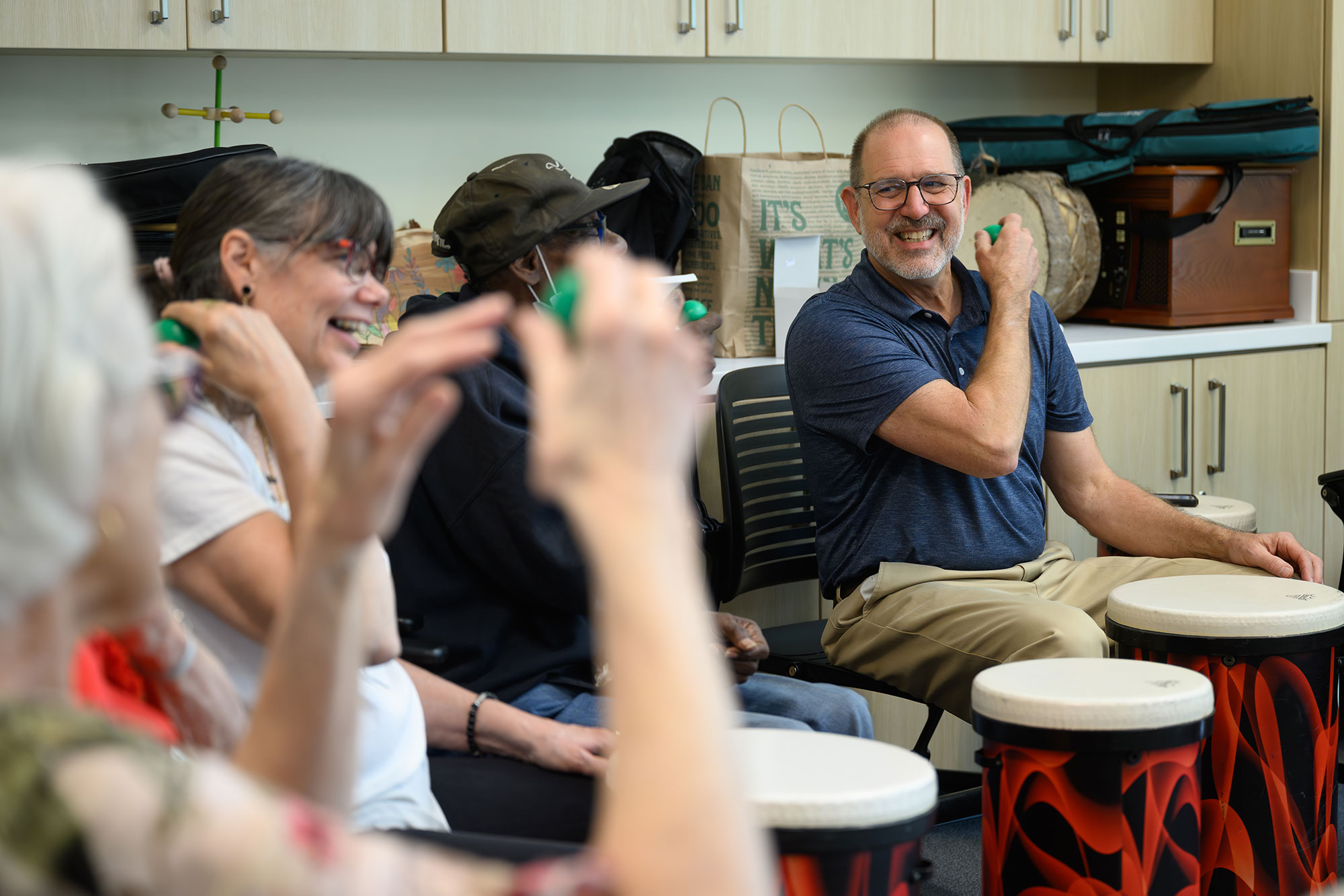 A Wake Forest percussion professor also holds a regular drum circle for Williams Center patrons.
