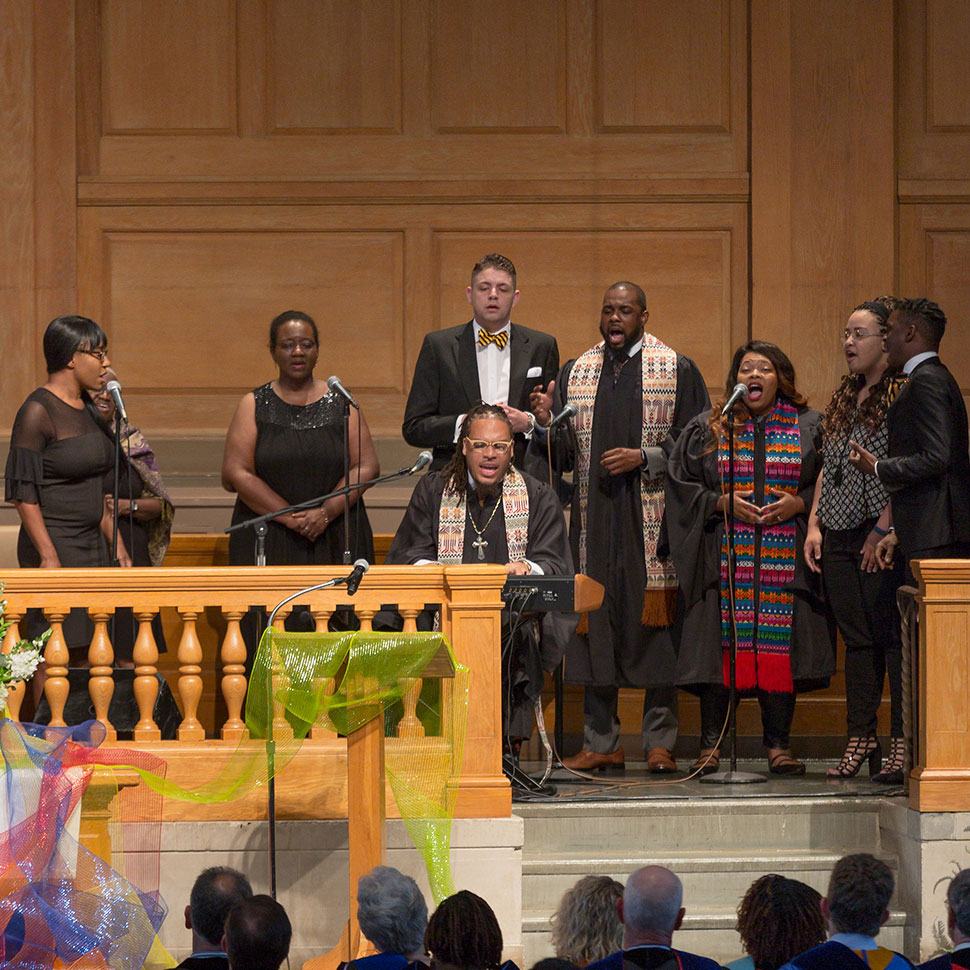 The School of Divinity celebrates the Class of 2018 during the Hooding Ceremony in Wait Chapel on Saturday, May 19, 2018.