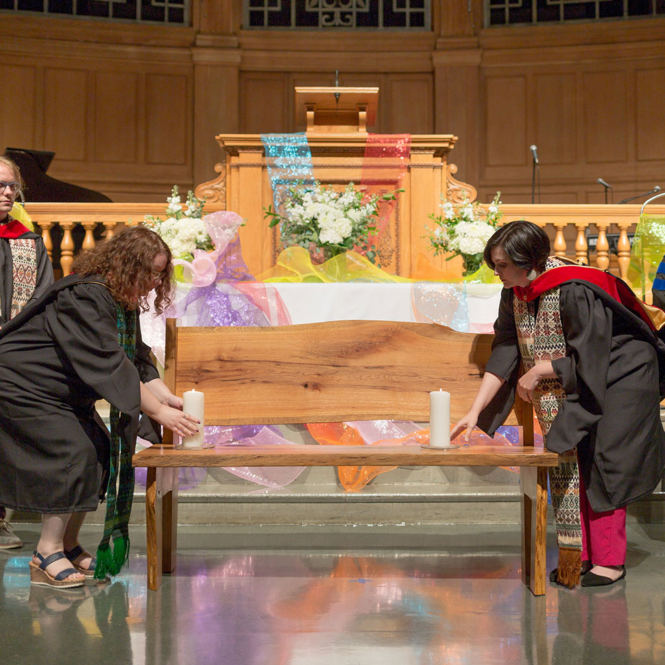 The School of Divinity celebrates the Class of 2018 during the Hooding Ceremony in Wait Chapel on Saturday, May 19, 2018.
