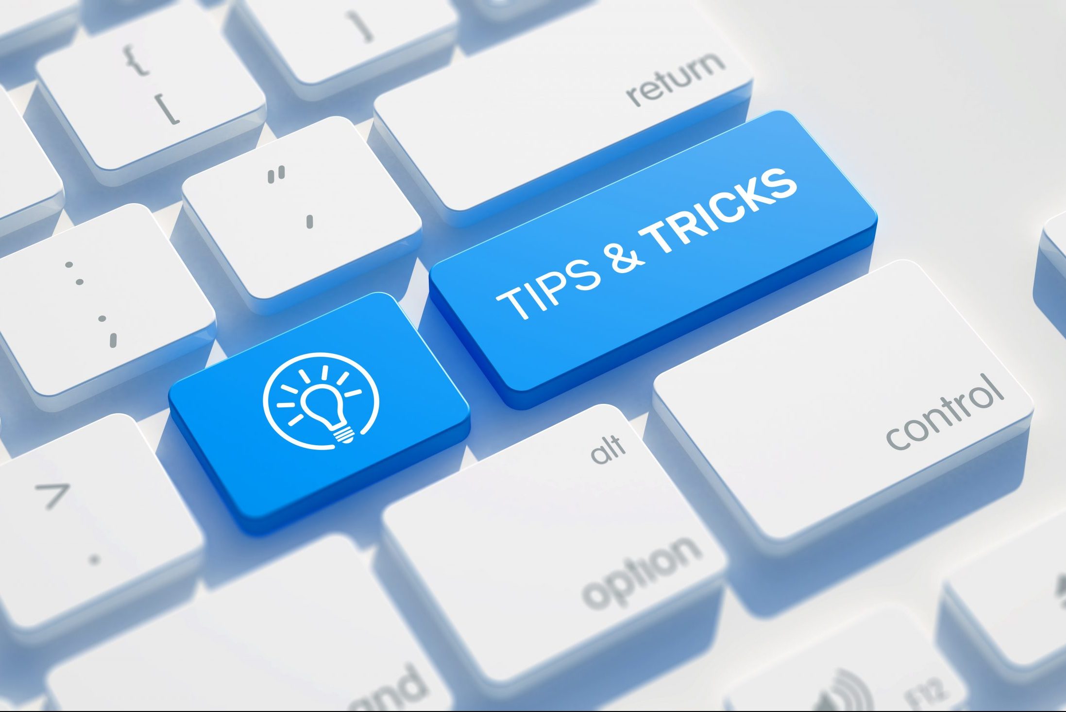 Tips & Tricks Icon Concept on the Blue Keyboard Button - Center for the Advancement of Teaching