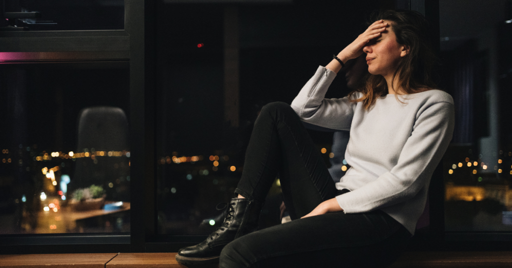 woman looking stressed