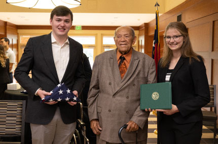 William Crotty, Ashley Willard and James Brown group shot