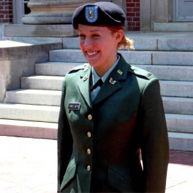 Eleanor “Ellie” Morales (JD ’10) in an army uniform