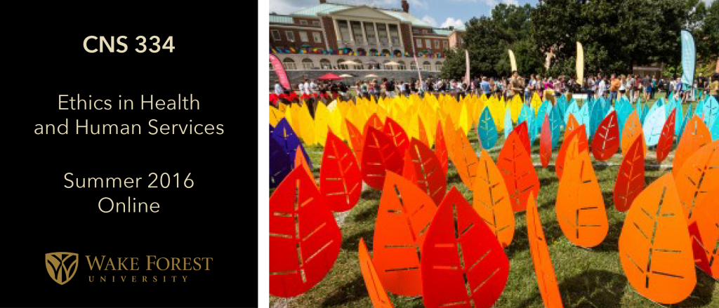 CNS 334 Ethics in Health and Human Services