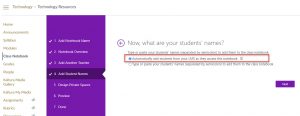 OneNote Notebook setup