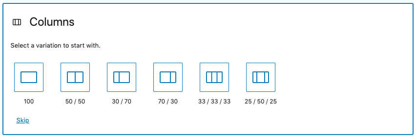 70/30 columns