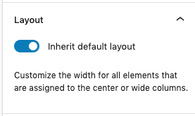 Inherit default layout toggle