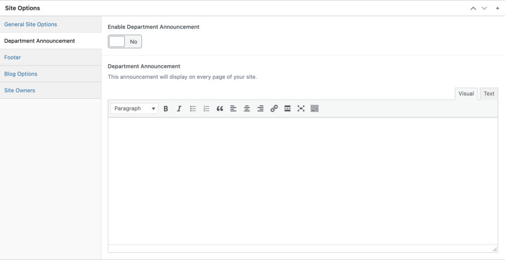 Announcement Banner WordPress Guide Wake Forest University