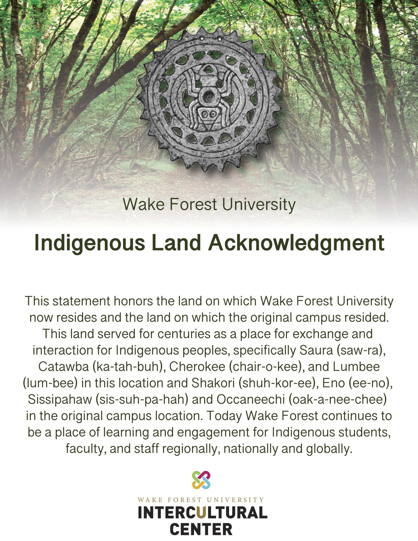 WFU Indigenous Land Acknowledgment Intercultural Center