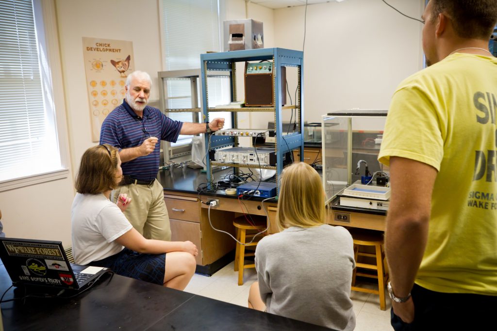 Wake Forest biology professor Wayne Silver teaches his neurology lab in Winston Hall on Wednesday, September 28, 2011.