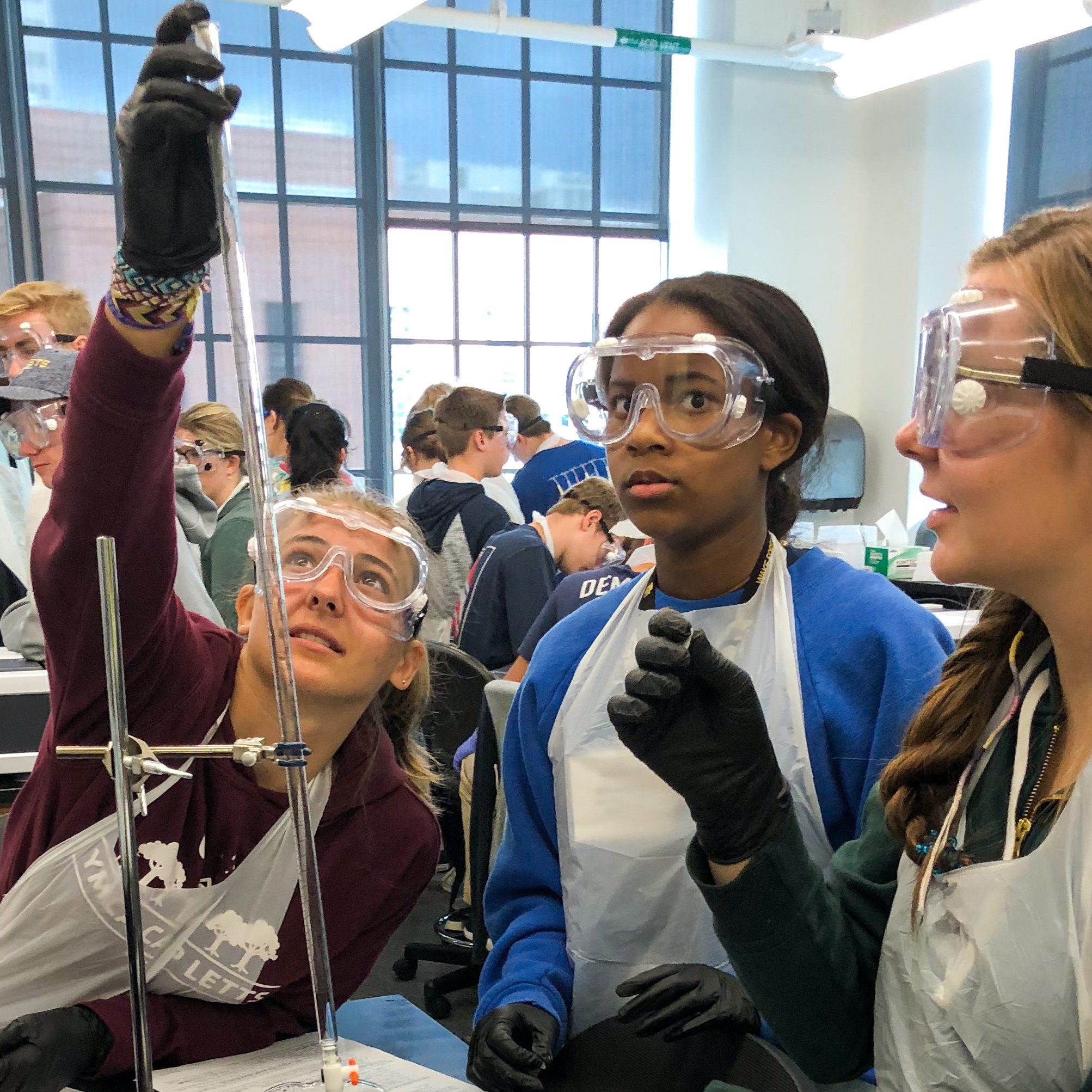 Students Preforming an Experiment