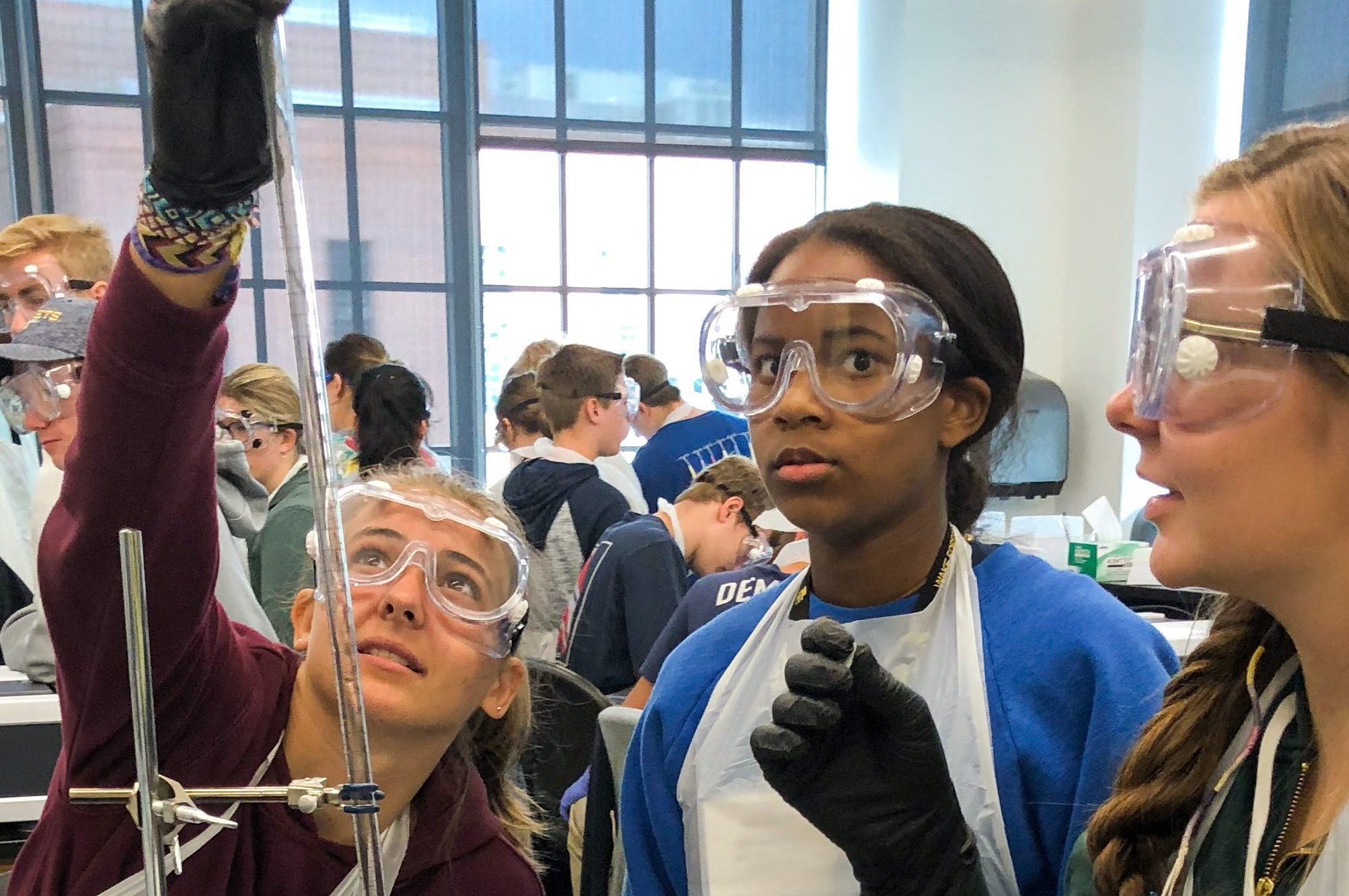 Students Preforming an Experiment