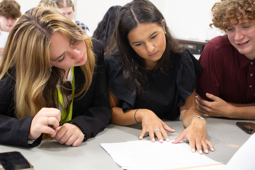 Law students working in groups.