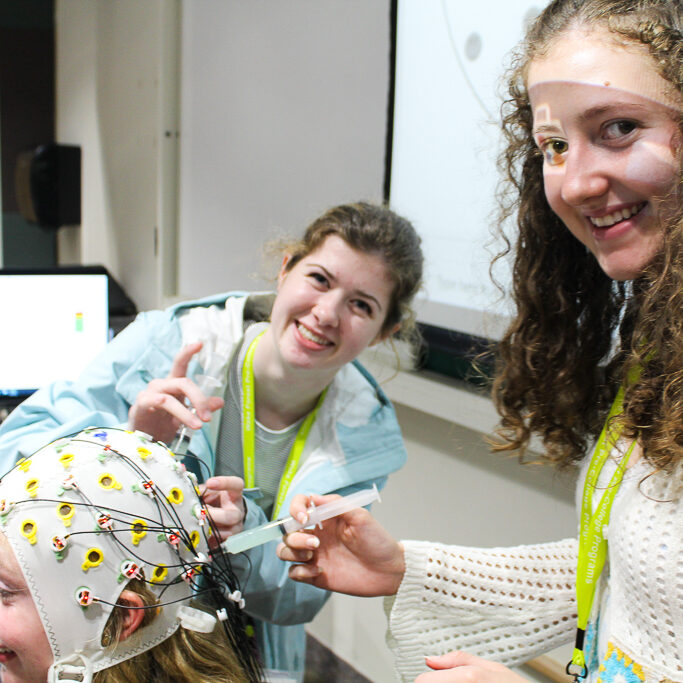 Neuroscience Institute students conducting a sensory lab experiment.