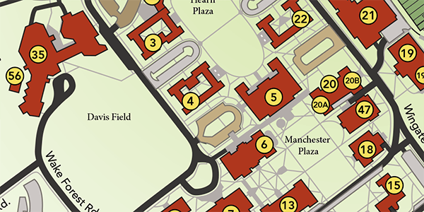 Wake Forest Campus Map Maps | About Wake Forest | Wake Forest University