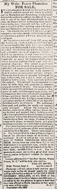 My Wake Forest Plantation for Sale