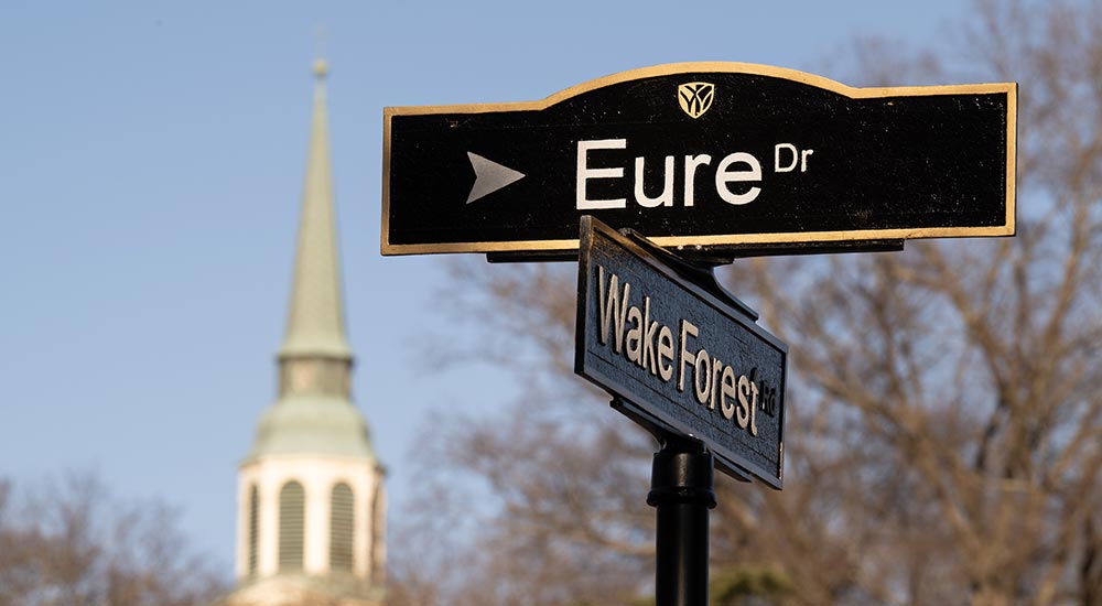 Eure Dr. and Wake Forest Rd. traffic signs