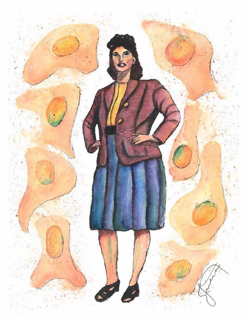 watercolor painting of Henrietta Lacks