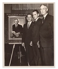 The unveiling of Folk’s portrait upon his retirement.