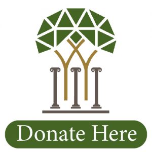 Donate Here and Eudaimonia logo and greek columns
