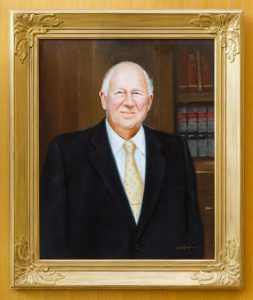 Porter Byrum’s portrait hangs in the Byrum Welcome Center.