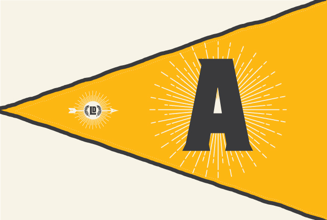 Flag with the letter A