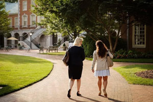 Walking on Hearn Plaza