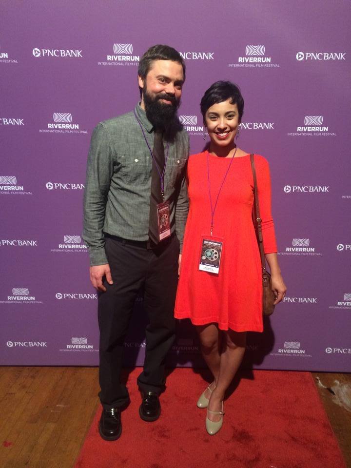 Tom Green (MFA '16) & Monica Berra (MFA '16) represent their 1st-year film ,Teaching From the Floor, at RIverRun.