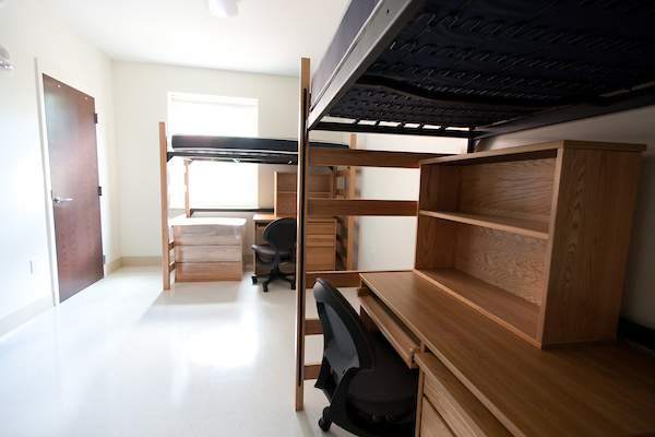 An interior view of a room the new South Residence Hall on the campus of Wake Forest University on Friday, July 30, 2010.