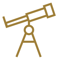 Icon depicting a telescope