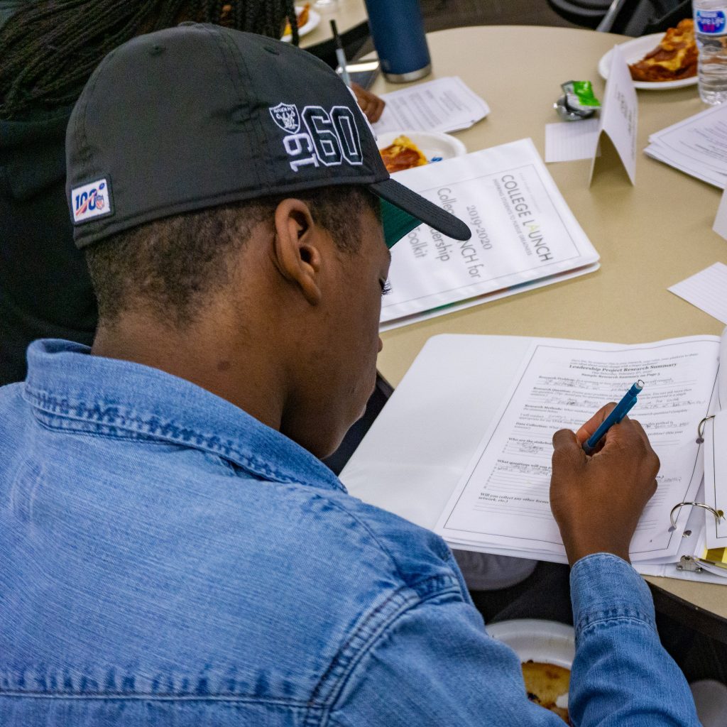 Image of College LAUNCH Scholar Writing During a Saturday Summit