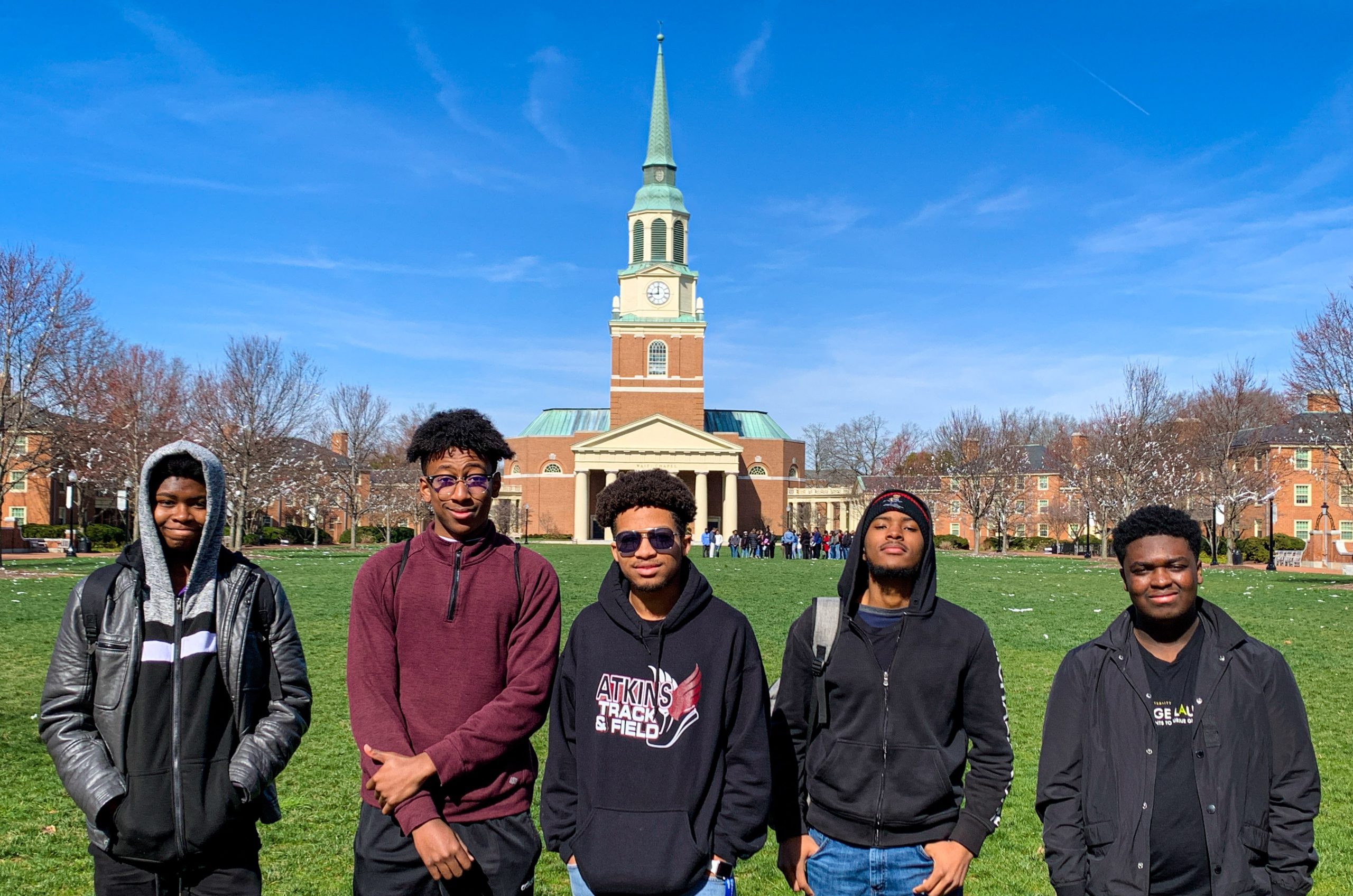 boys in front of Chapel