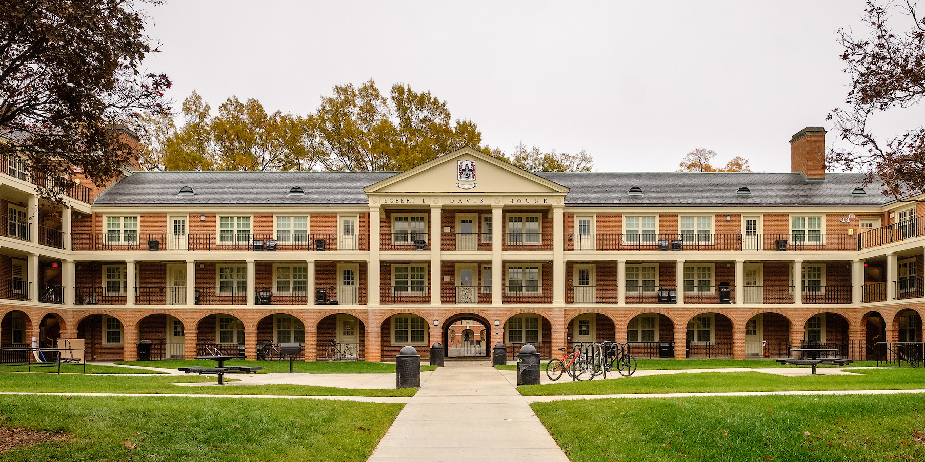 Davis residence hall courtyard