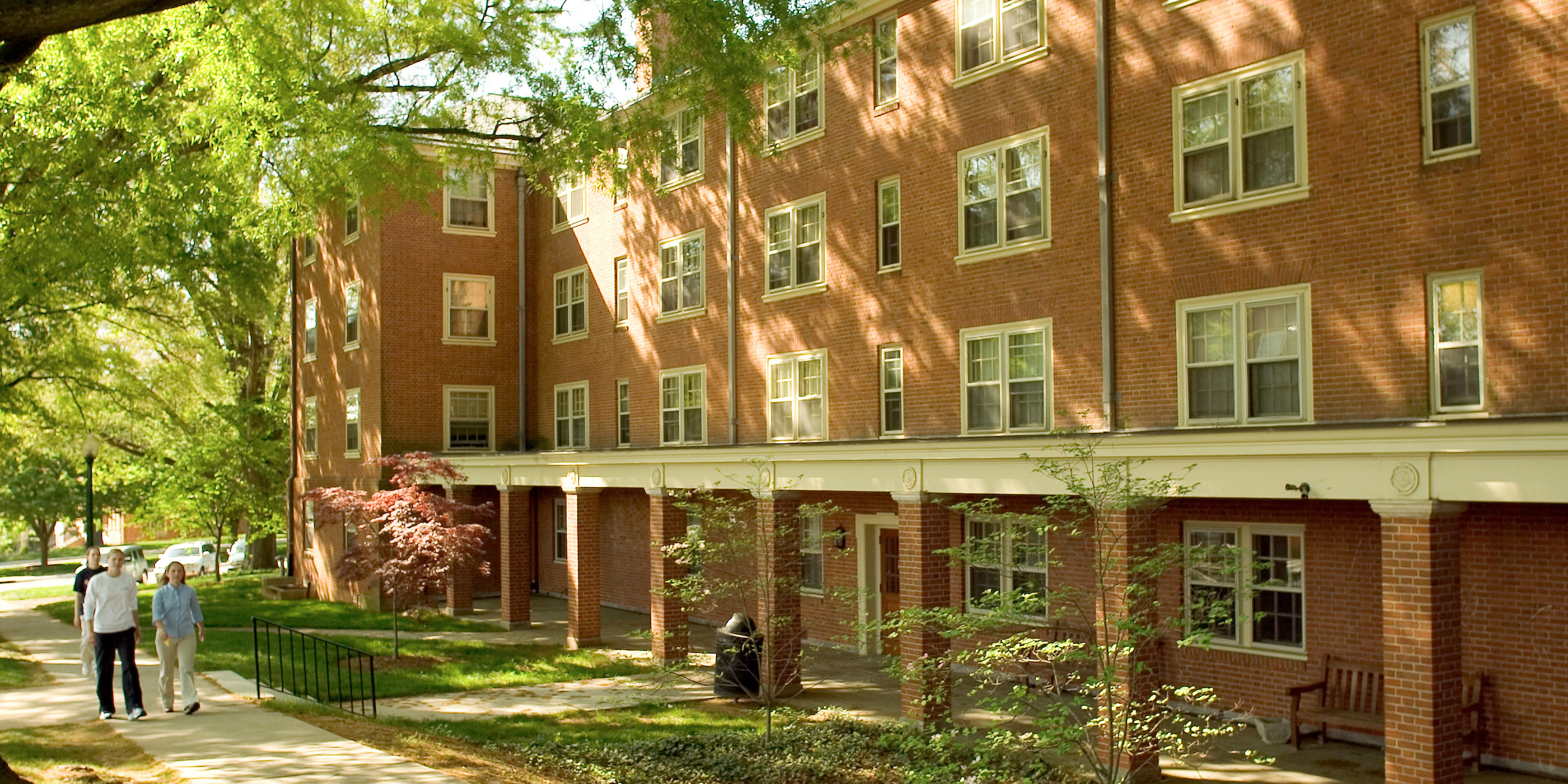 View from the street of a Kitchin residence hall entrance