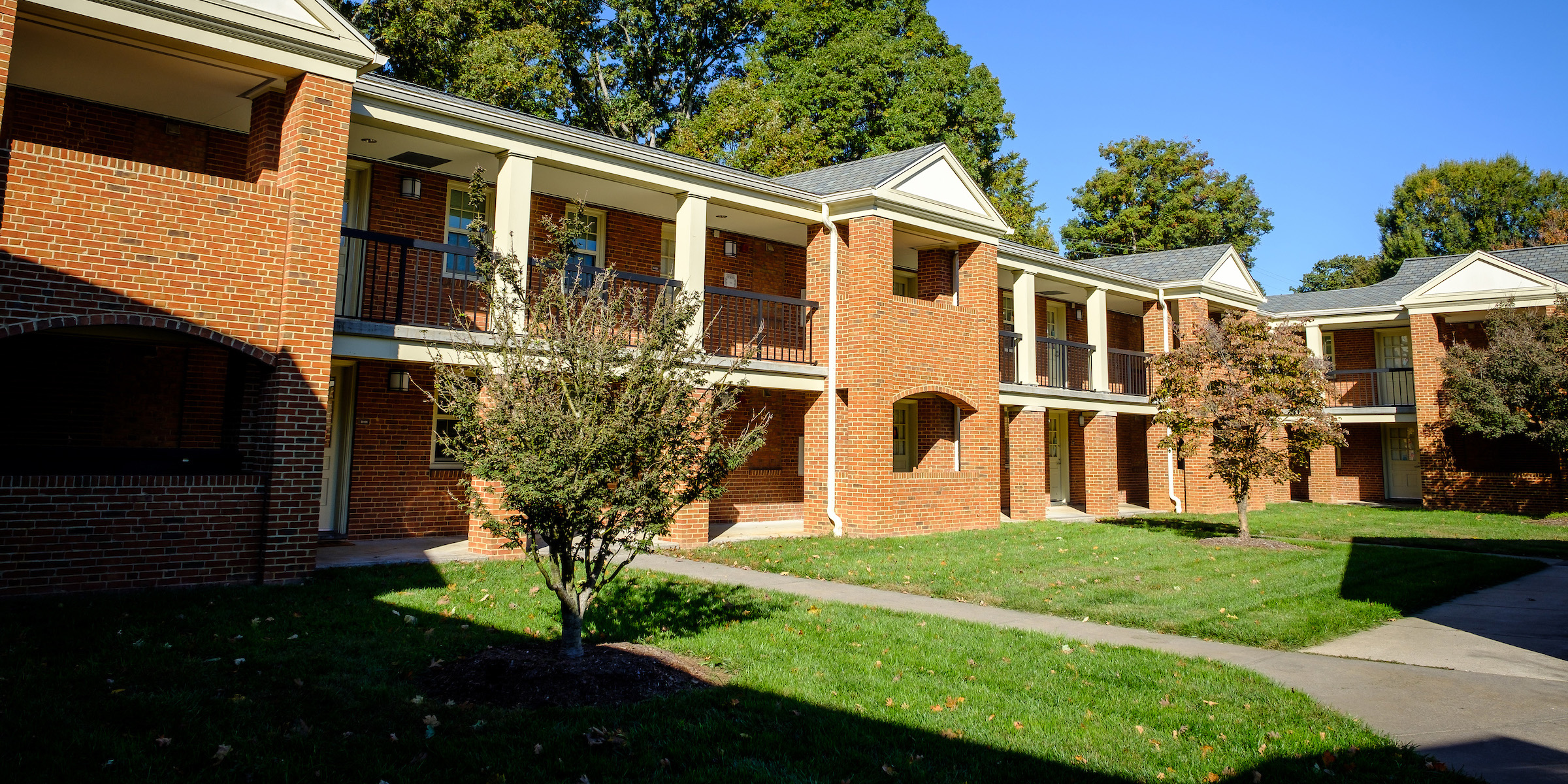 Photo of the courtyard of a student apartment building