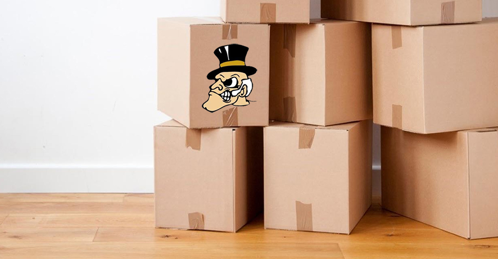 Stack of packed boxes