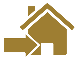 arrow pointing towards house icon