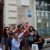 Students Outside the Freud Museum in Vienna 2012