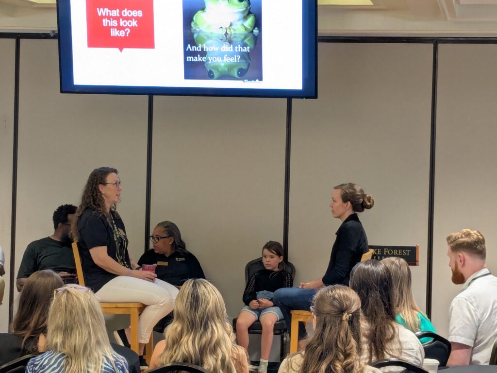 Dr. Amy Grybush and Dr. Jamie Crockett performing mock interviews demonstrating counseling skills.