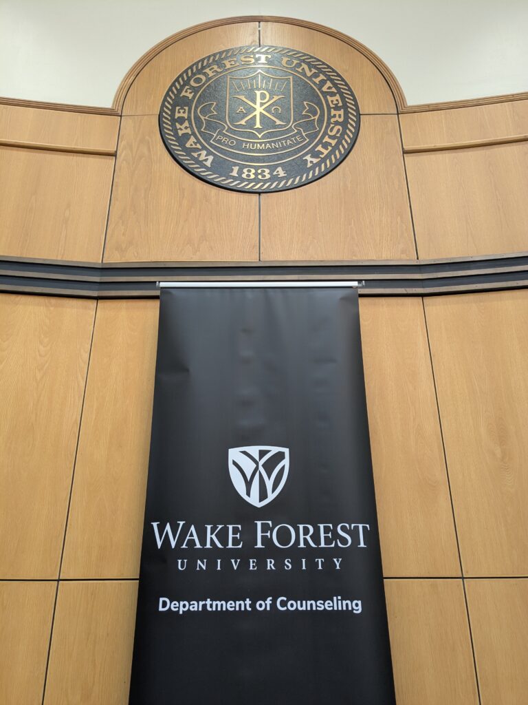 Department of Counseling banner under Wake Forest University seal